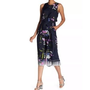 Vince Camuto Floral Print Cropped Jumpsuit